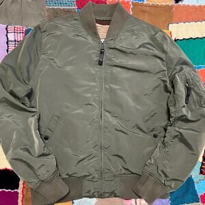 Alpha Industries MA-1 Flight Bomber Jacket Green Reversible Large